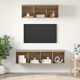 vidaXL Tv-meubelset 2 st Artisan Eiken Bewerkt hout