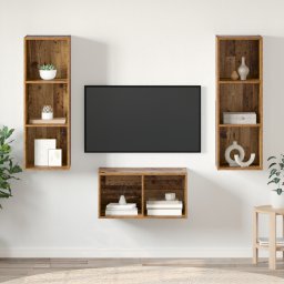 vidaXL Tv-meubelset Oud Hout Bewerkt hout