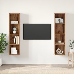vidaXL Tv-meubelset 2 st Bruin Bewerkt hout