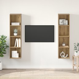 vidaXL Tv-meubelset 2 st Bruin Bewerkt hout