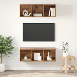 vidaXL Tv-meubelset 2 st Oud Hout Bewerkt hout