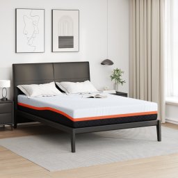 vidaXL Matras Wit en Grijs 160 x 200 cm Jacquard stof