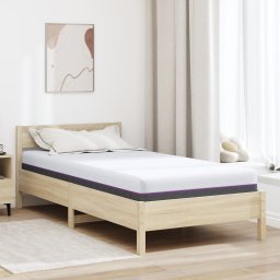 vidaXL Traagschuimmatras Medium 120 x 200 cm Wit en Grijs