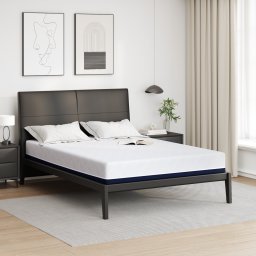 vidaXL Matras Wit en Blauw 160 x 200 cm Jacquard stof
