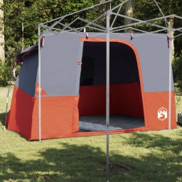 vidaXL Binnentent met dak Grijs en Oranje 280 x 220 x 176 cm taft