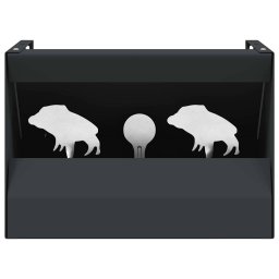 vidaXL Kogel Trap Box Zwart 29 x 22 x 20 cm Staal