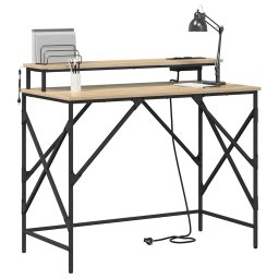 vidaXL Bureau Sonoma Eiken 100 x 50 x 86,5 cm Bewerkt hout