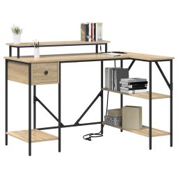 vidaXL Bureau Sonoma Eiken 120 x 79 x 86,5 cm Bewerkt hout