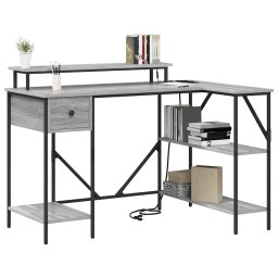 vidaXL Bureau Grijs Sonoma 120 x 79 x 86,5 cm Bewerkt hout
