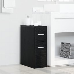 vidaXL Badkamermeubelset 22 x 44 x 61.5 cm Bewerkt hout Zwart Eiken