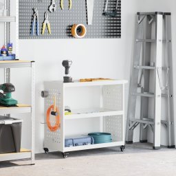 vidaXL Gereedschapswagen Wit 75 x 35 x 73 cm Koudgewalst staal