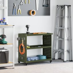 vidaXL Gereedschapswagen Olijfgroen 75 x 35 x 73 cm Koudgewalst staal