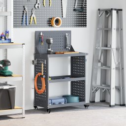 vidaXL Gereedschapswagen Antraciet 65 x 35 x 111 cm Koudgewalst staal