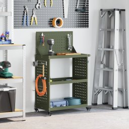 vidaXL Gereedschapswagen Olijfgroen 65 x 35 x 111 cm Koudgewalst staal
