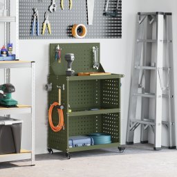 vidaXL Gereedschapswagen Olijfgroen 65 x 35 x 111 cm Koudgewalst staal