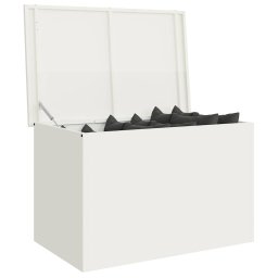 vidaXL Tuinkussenopbergdoos Gegalvaniseerd staal 80 x 50,5 x 50 cm Wit
