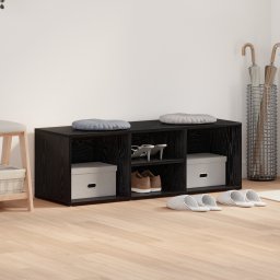 vidaXL Schoenenbank 102 x 35 x 35 cm Bewerkt hout Zwart Eiken