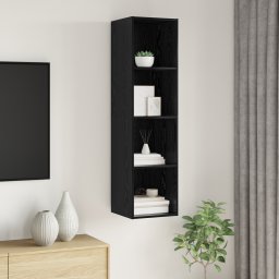 vidaXL Tv-meubelset 37 x 37 x 142,5 cm Zwart Eiken Bewerkt hout