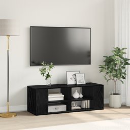 vidaXL Tv-meubelset 102 x 35 x 35 cm Zwart Eiken Bewerkt hout