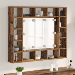vidaXL Spiegelkast Oud hout 91 x 15 x 76,5 cm Bewerkt hout