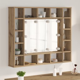 vidaXL Spiegelkast Artisan Eiken 91 x 15 x 76,5 cm Bewerkt hout