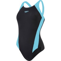 Speedo - Maat 36 - Endurance Boom Splice Muscleback Sportbadpak - Zwart / Blauw