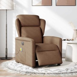 vidaXL Massagestoel elektrisch verstelbaar stof bruin