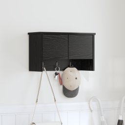 vidaXL Wandgemonteerde kapstok Muurmontage Zwart Eiken 50 x 20 x 30 cm