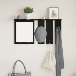 vidaXL Wandgemonteerde kapstok Muurmontage Zwart eiken 85 x 10 x 45 cm