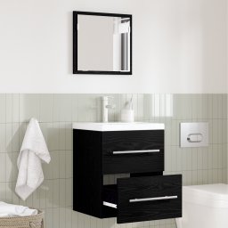 vidaXL Badkamermeubelset met lade met opslag Zwart 41 x 38,5 x 48 cm