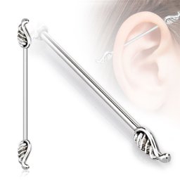 Industrial piercing angel wings - zilver