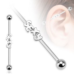 Industrial piercing sexy - zilver