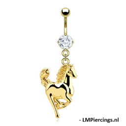 Navelpiercing paard - goud