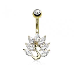 Navelpiercing zwaan - goud