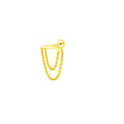 Piercing titanium luxe hanger dubbele ketting 1.2x8 - zilver