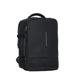 New Rebels Jessi Easton Underseater Rugzak 17L Waterafstotend PU Handbagage 40x30x20 Airline Tas 15.6 inch Laptopvak Zwart