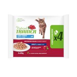 Natural Trainer Adult Natvoer voor Katten - Voordeelpakket: 4 x 85 g Tonijn