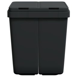 vidaXL Dubbele vuilnisbak 2x25 L antracietkleurig