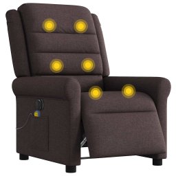 vidaXL Massagestoel elektrisch verstelbaar stof donkerbruin