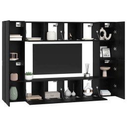 vidaXL Tv-meubelset 8 st Zwart Eiken