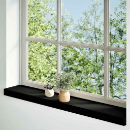 vidaXL Vensterbanken 2 st 70x15x2 cm massief eikenhout bruin-zwart