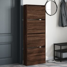 vidaXL Schoenenkast 60x21x163,5 cm bewerkt hout bruin eikenkleur