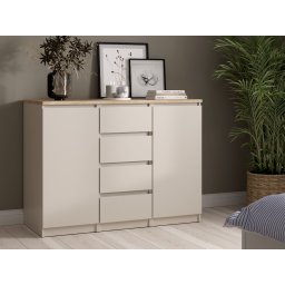 Commode NAIADE 2 deuren 4 lades kasjmier/jackson eik