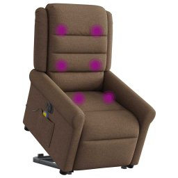 vidaXL Sta-op-massagestoel elektrisch verstelbaar stof bruin