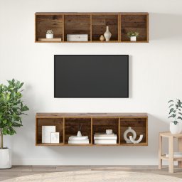 vidaXL Tv-meubelset 3 st Oud Hout Bewerkt hout