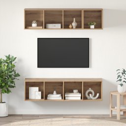 vidaXL Tv-meubelset 3 st Artisan Eiken Bewerkt hout