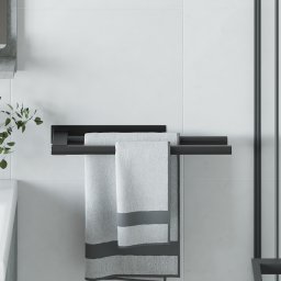 vidaXL Handdoekrek Zwart 40 x 9 x 4 cm Roestvrij staal