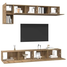 vidaXL Tv-meubelset 5 st 100 x 30 x 30 cm Artisan Eiken