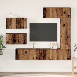 vidaXL Tv-meubelset 6 st Oud Hout Bewerkt hout