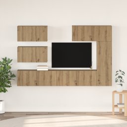 vidaXL Tv-meubelset 6 st Artisan Eiken Bewerkt hout